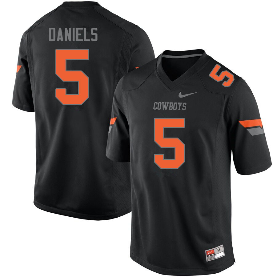 Men #5 Kendal Daniels Oklahoma State Cowboys College Football Jerseys Sale-Black